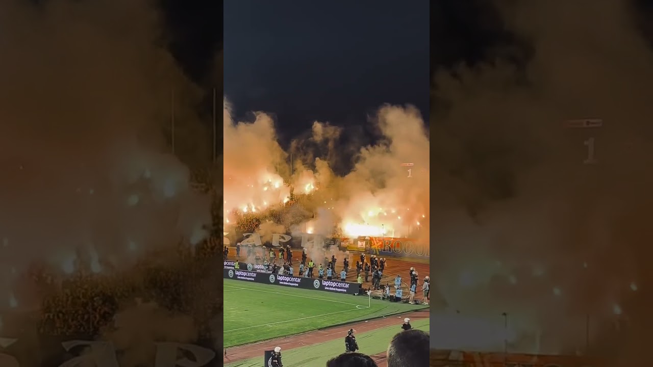"INSANE Ultras! FK Partizan Grobari Create a Fiery Hell in the Stands 🔥 | Crazy Pyro Show & Chants!"