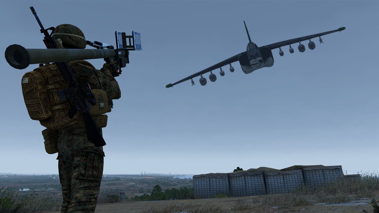 Su-25 Takes Multiple Direct-Hits From a FIM-92 Stinger Missile - ARMA 3 Milsim