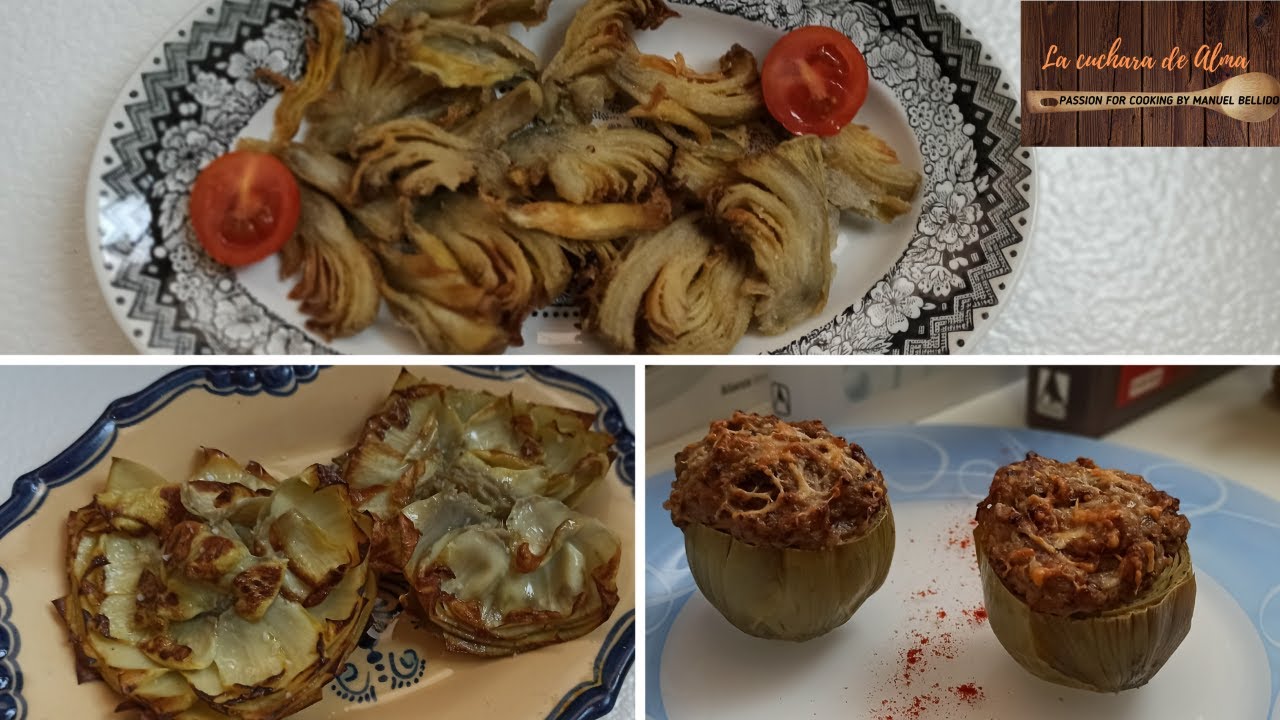 👨‍🍳 Como COCINAR Y LIMPIAR ALCACHOFAS |3 recetas FÁCILES CON ALCACHOFAS AL HORNO, PLANCHA Y FRITAS.