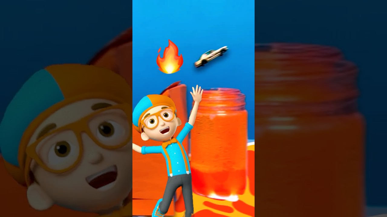 The race track is LAVA?! ULIMATE 🔥 STEM Toy Car Challenge! #blippi #shorts