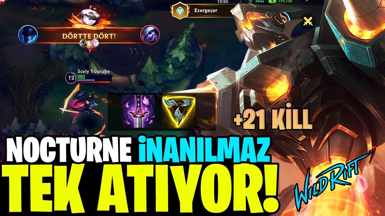 YENİ SAMPİYON NOCTURNE İNANILMAZ GÜÇLÜ OLMUŞ! (BU NE RİTO?) - Wild Rift