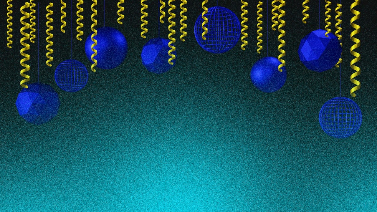 Christmas tree balls blue and yellow. Winter background 1 hours