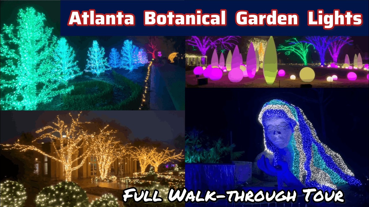 Atlanta Botanical Garden Garden Lights Tour🎄✨| Full Walk-Through Experience #botanicalgarden #lights