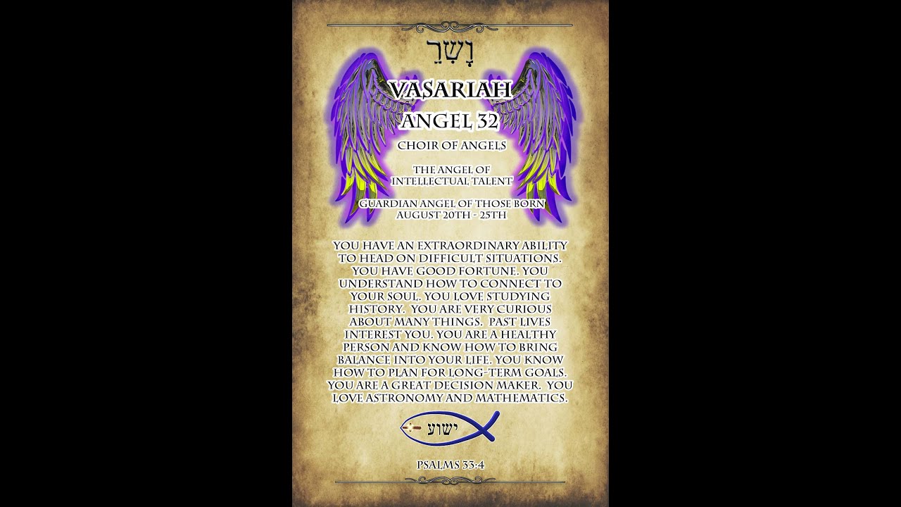 Here is the Guardian Angel of the Day! Vasariah, the 32nd name of God.
