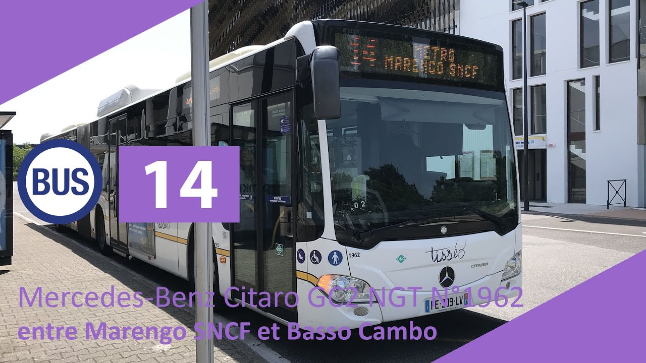 Tisséo - Ligne 14 Mercedes Benz Citaro GC2 NGT N°1962 entre Marengo SNCF et Basso C. (Ft. RAMESXXL)