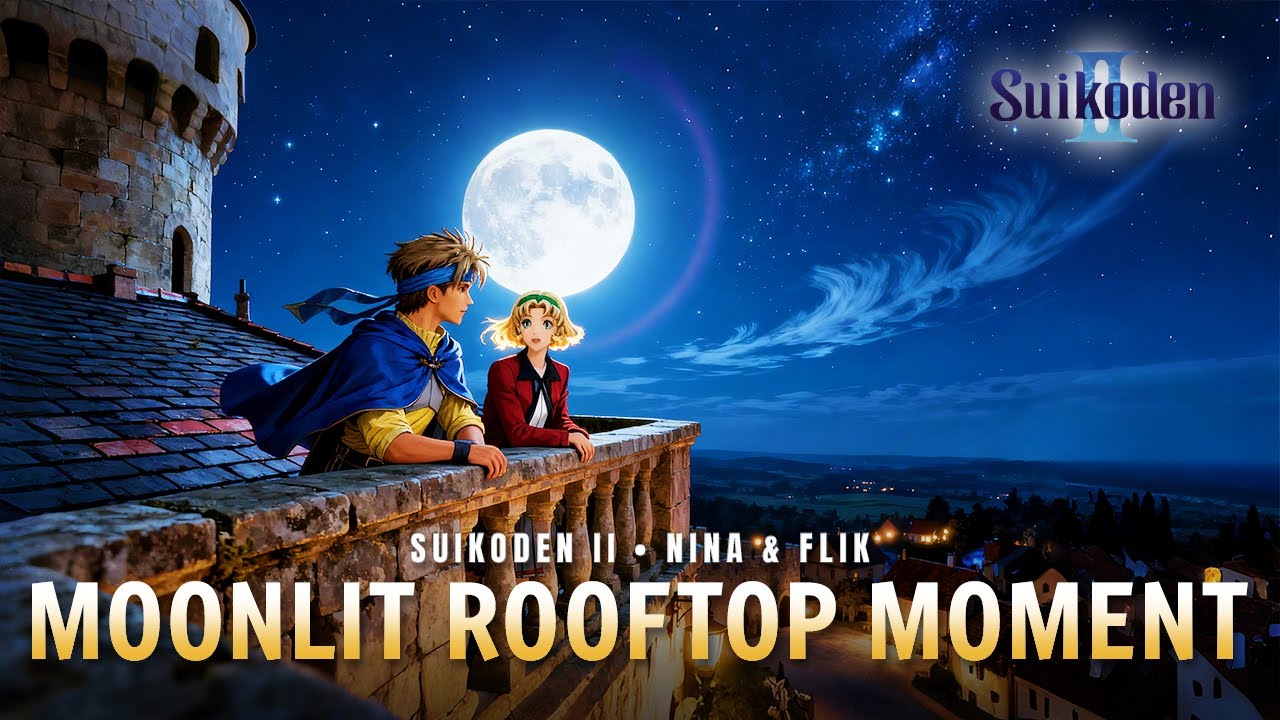 🌕 Nina & Flik’s Emotional Rooftop Moment | Suikoden II Moonlit Night Ambience & OST (2 Hours)