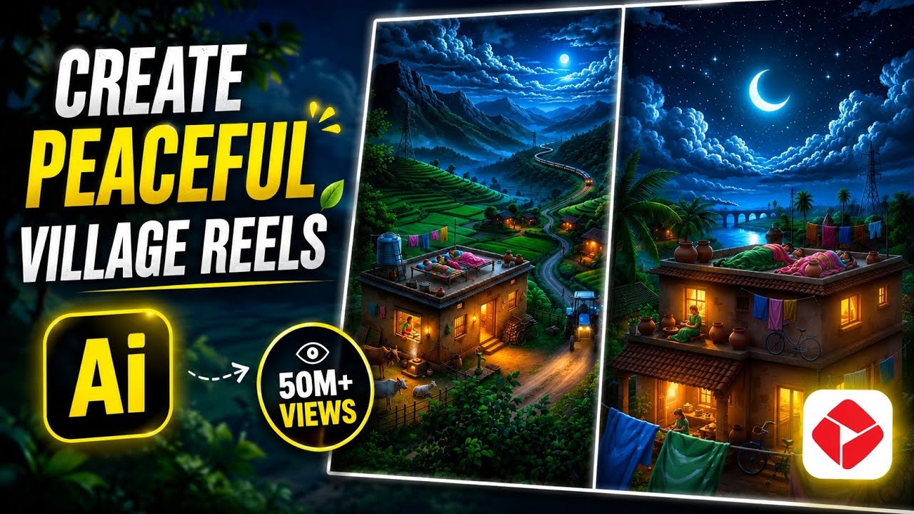 Create Viral Ai Peaceful Village Reels | How To Make Peaceful Village Reels Video | Ai Art Reels