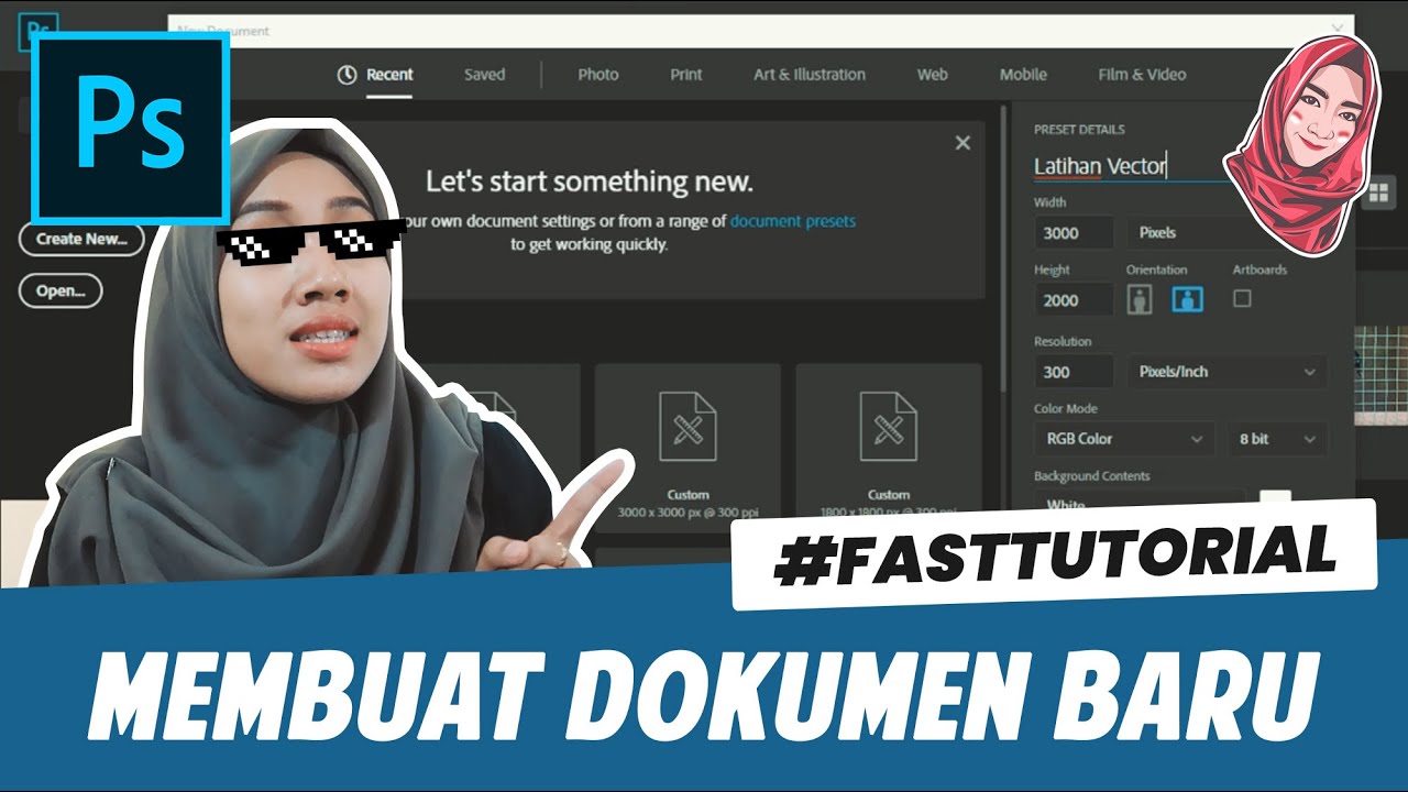 CARA MEMBUAT DOKUMEN BARU UNTUK VECTOR DI ADOBE PHOTOSHOP | #FASTTUTORIAL