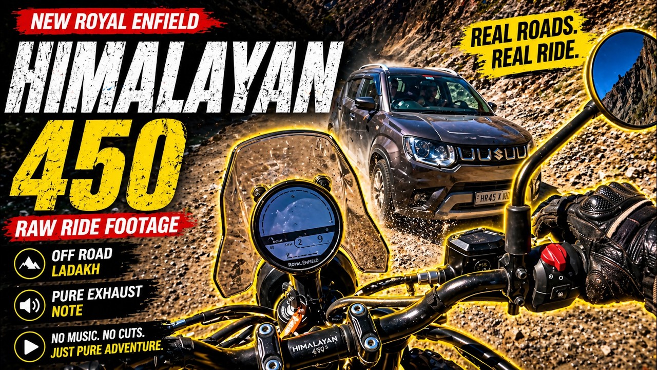 New Royal Enfield Himalayan 450 Raw Ride Footage | Off Road | Ladakh | Pure Exhaust Note