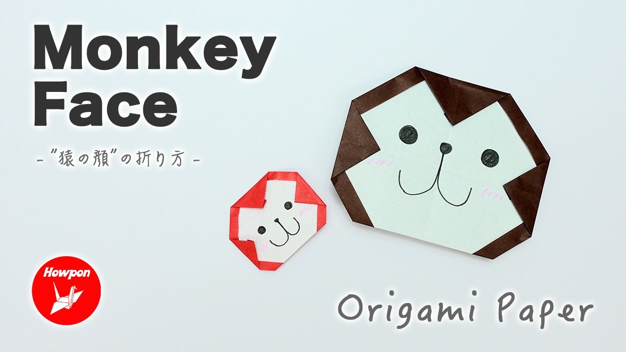 How to make an 'Origami Monkey Face'. Easy and simple step by step  origami animal tutorial.