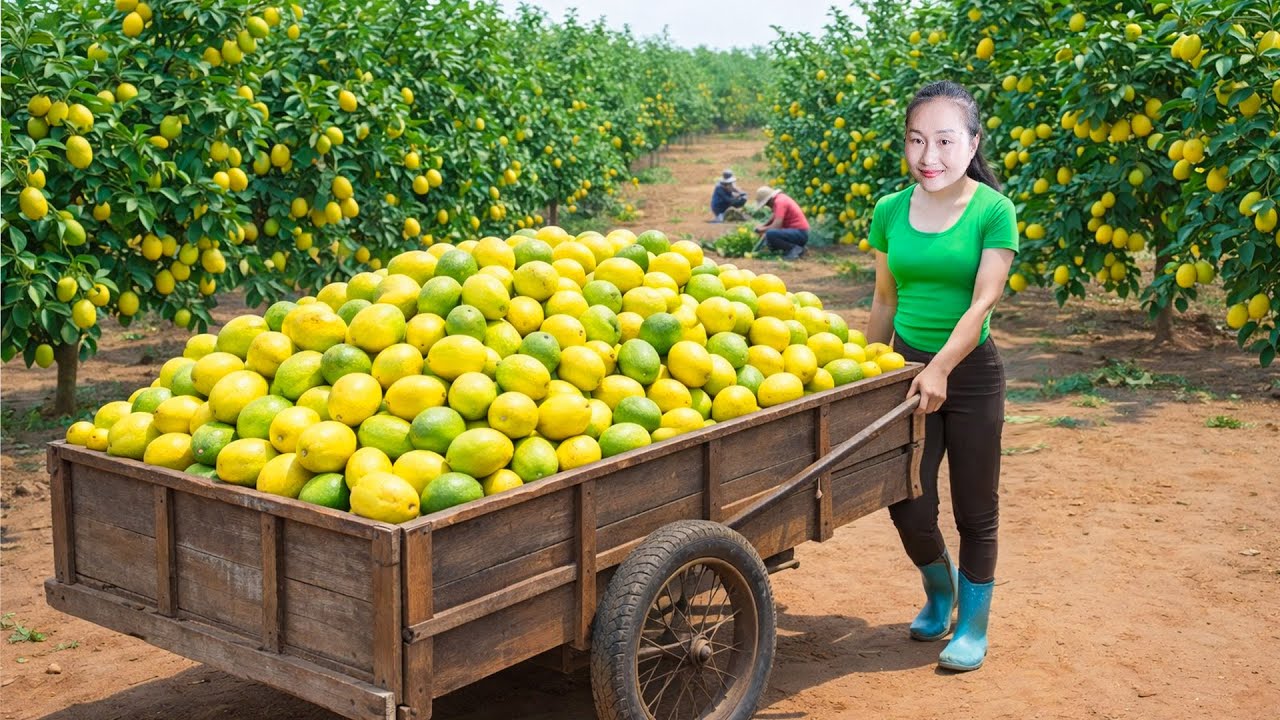 Harvesting lemons and wild avocados, and growing bean sprouts in 3 days for sale at the market