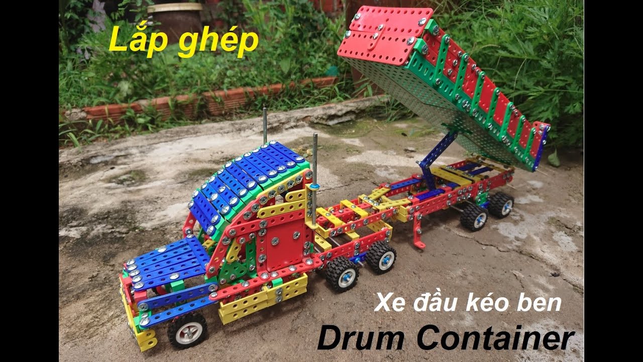 Lắp gh&eacute;p Xe Container ben đầu k&eacute;o Mỹ