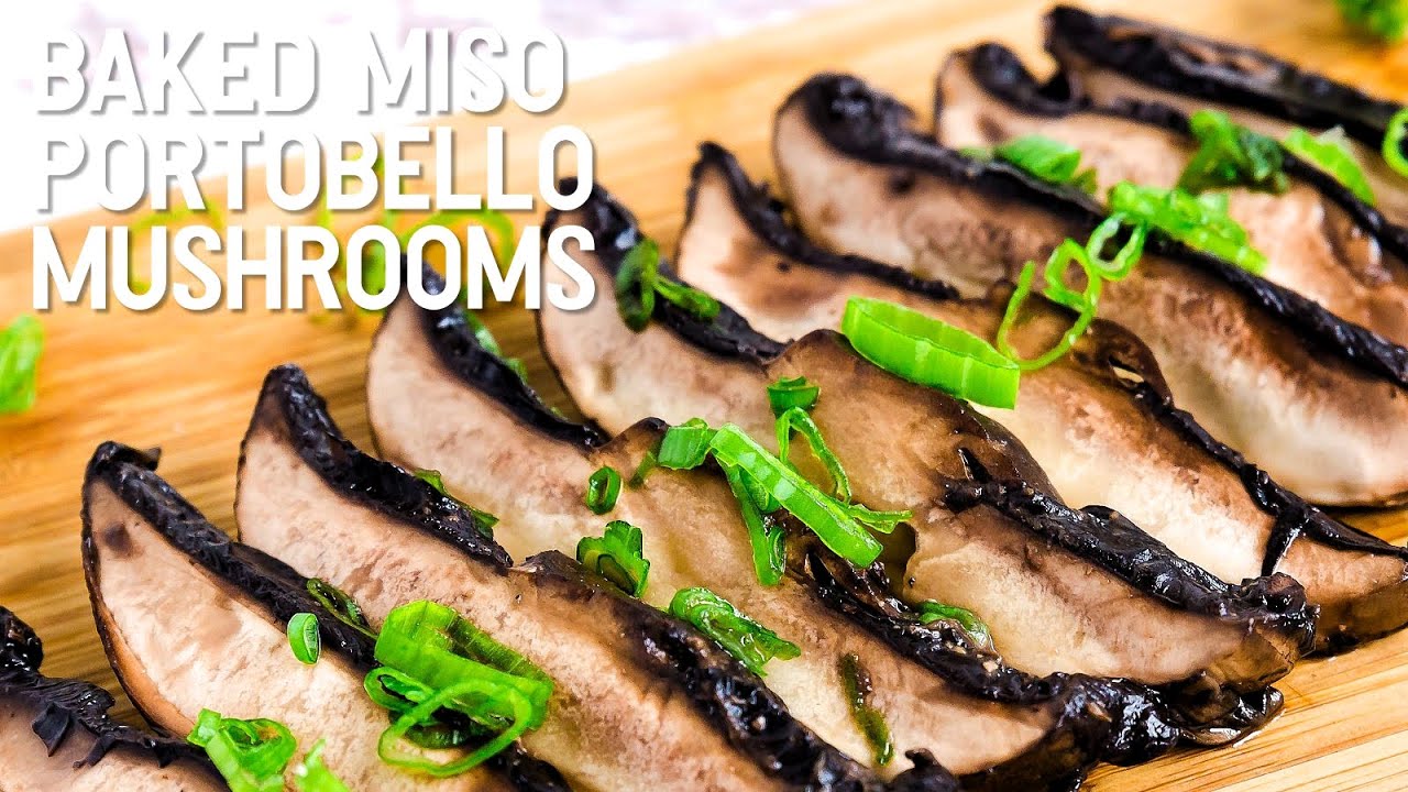 Baked Miso Portobello Mushrooms