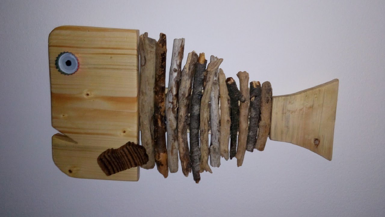 FAI DA TE Pesce in legno con materiale di riciclo - Wood Fish DIY