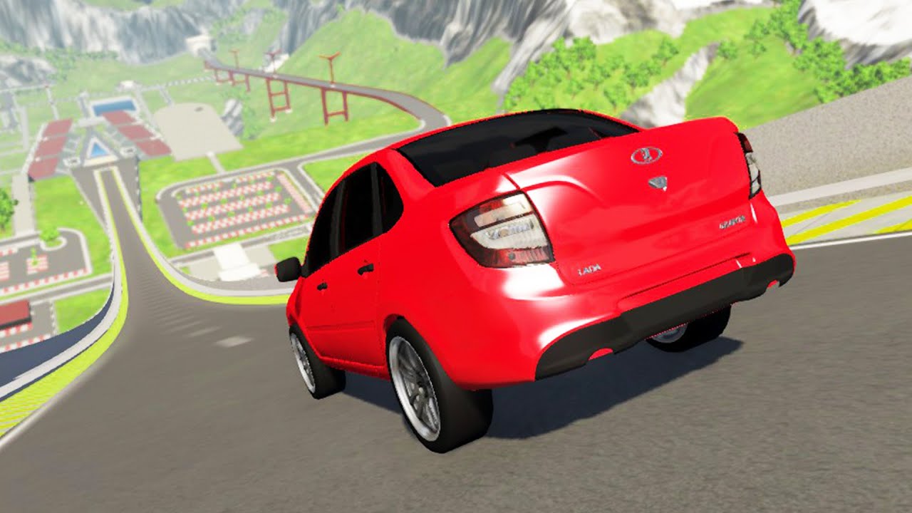 СПУСК БЕЗ ТОРМОЗОВ НА ЛАДА ГРАНТА В BeamNG Drive МОДЫ! Beamng.Drive ИГРА ВИДЕО МОДЫ