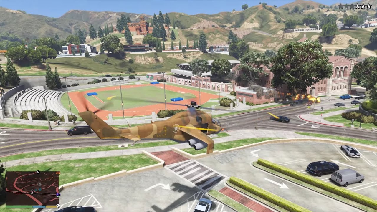 GTA 5 - University Hit & Helicopter Rampage + Ten Star Escape