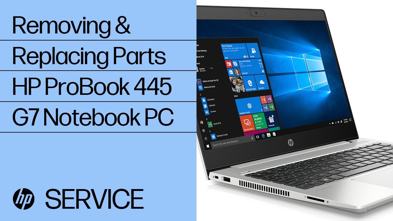 Removing & replacing parts for HP ProBook 445 G7 | HP Computer Service