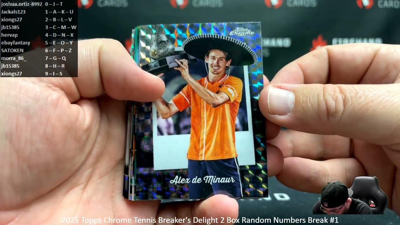 2/6/2026 2025 Topps Chrome Tennis Breaker's Delight 2 Box Random Numbers Break #1