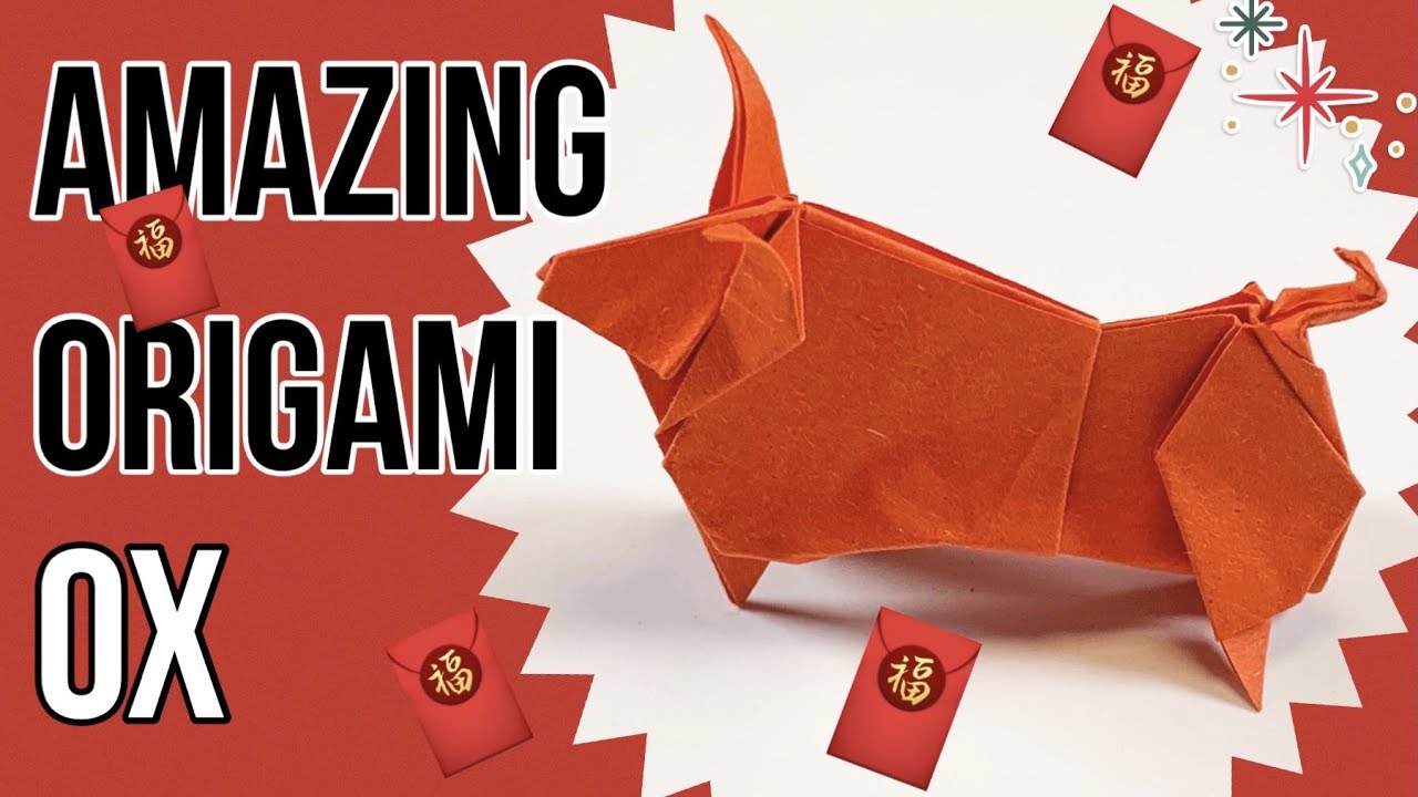 Good luck paper ox | How to do origami ox | Chinese New Year Decoration Origami Bull