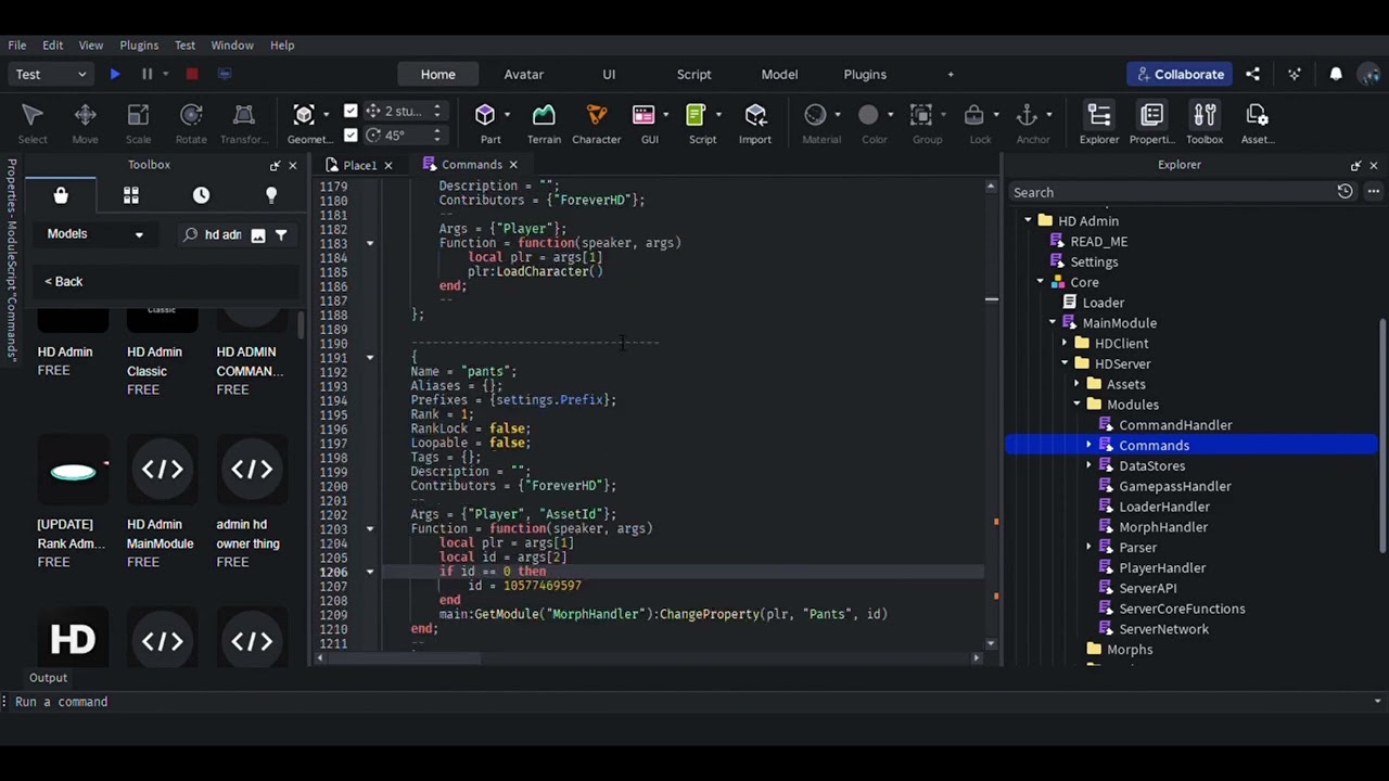 How to make custom commands in HD admin.