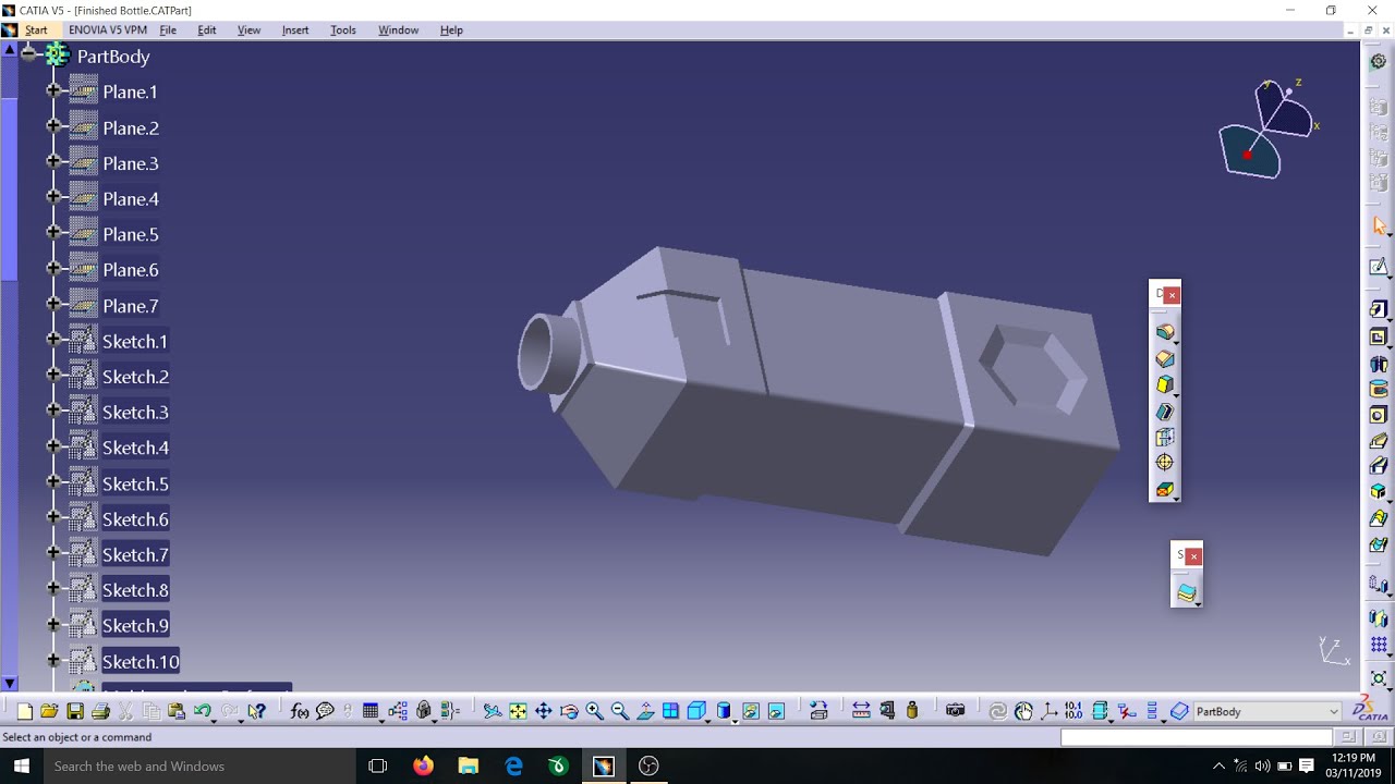 Design of a  BOTTLE  in CatiaV5 | Generative Shape Design\ Surfacing