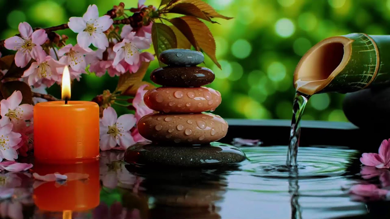 Calming Music for Sleep, Deep Relaxation 🌿 Eliminate Stress, Bamboo Water Sounds, Spa and Massage