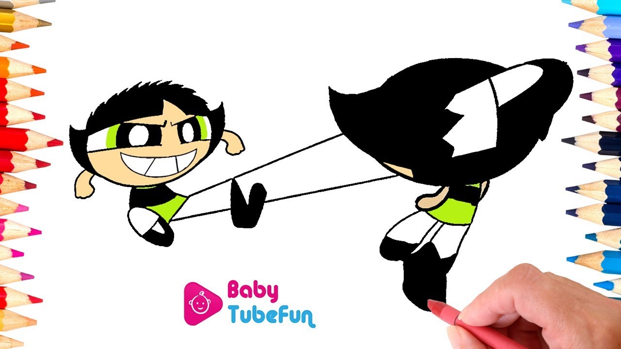 Powerpuff Girls colouring Book Pages Rowdyruff Boys Brick Boomer Butch Blossom Bubbles surprise eggs