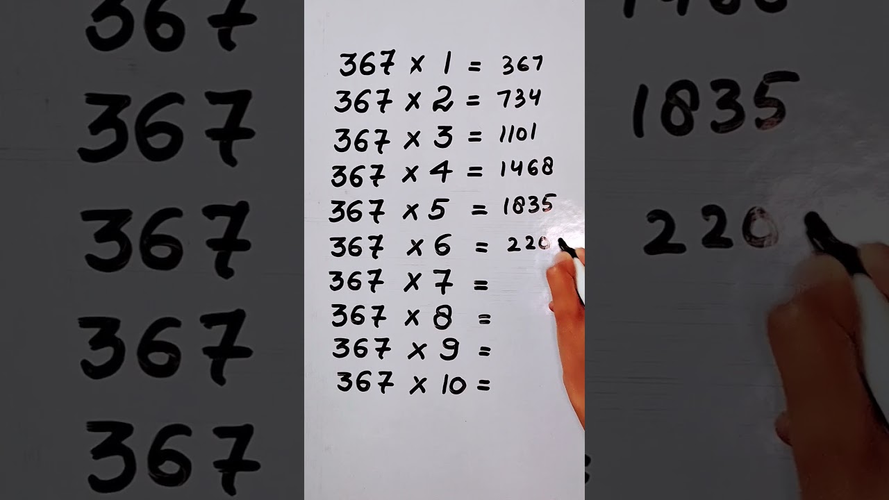 Write the Table of 367 in 20 second only..#maths #mathshack #mathematicks &lrm;@study_care0&nbsp;