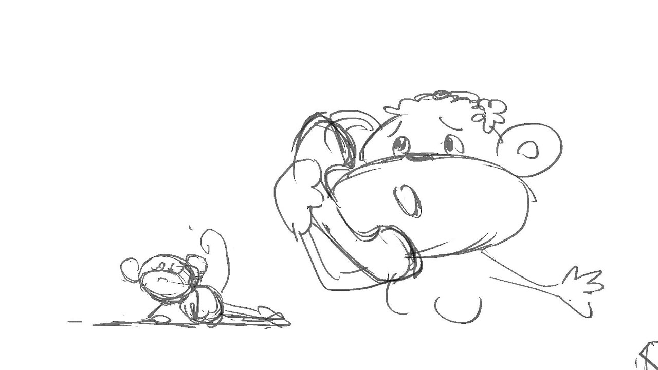 Five Little Monkeys - Children's Song Pencil Animation Screen Test - appMink.com