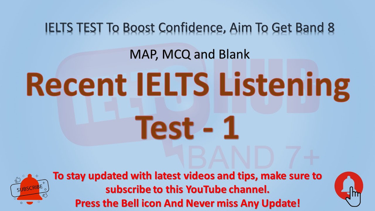 Recent IELTS Listening Test 1 With Answers #listening #MCQ #MAP #Blank #ieltslistening #ieltshub 1