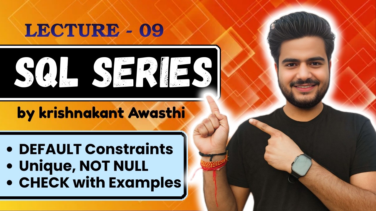 class 9 : SQL Constraints Explained | UNIQUE, NOT NULL, CHECK, DEFAULT with Examples | DBMS Tutorial
