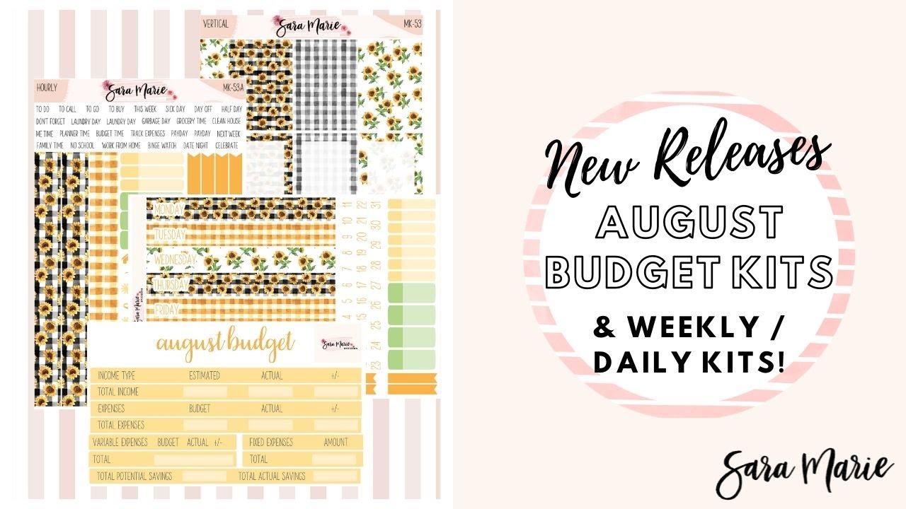 August NEW Releases!! | Budget, Weekly, Daily & A5 Kits | Sara Marie Stickers |