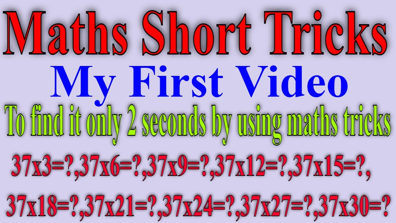 My First Video|Math Tricks|Shorts|Short|Short Tricks|To Find Multiplication within only 2 seconds