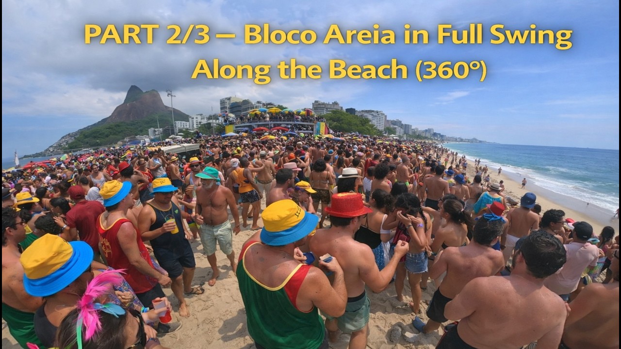 Carnaval 2026 🎭 | Bloco Areia at Leblon Beach 🌴🎶 | Music, Youth & Beach Vibes | Part 2/3