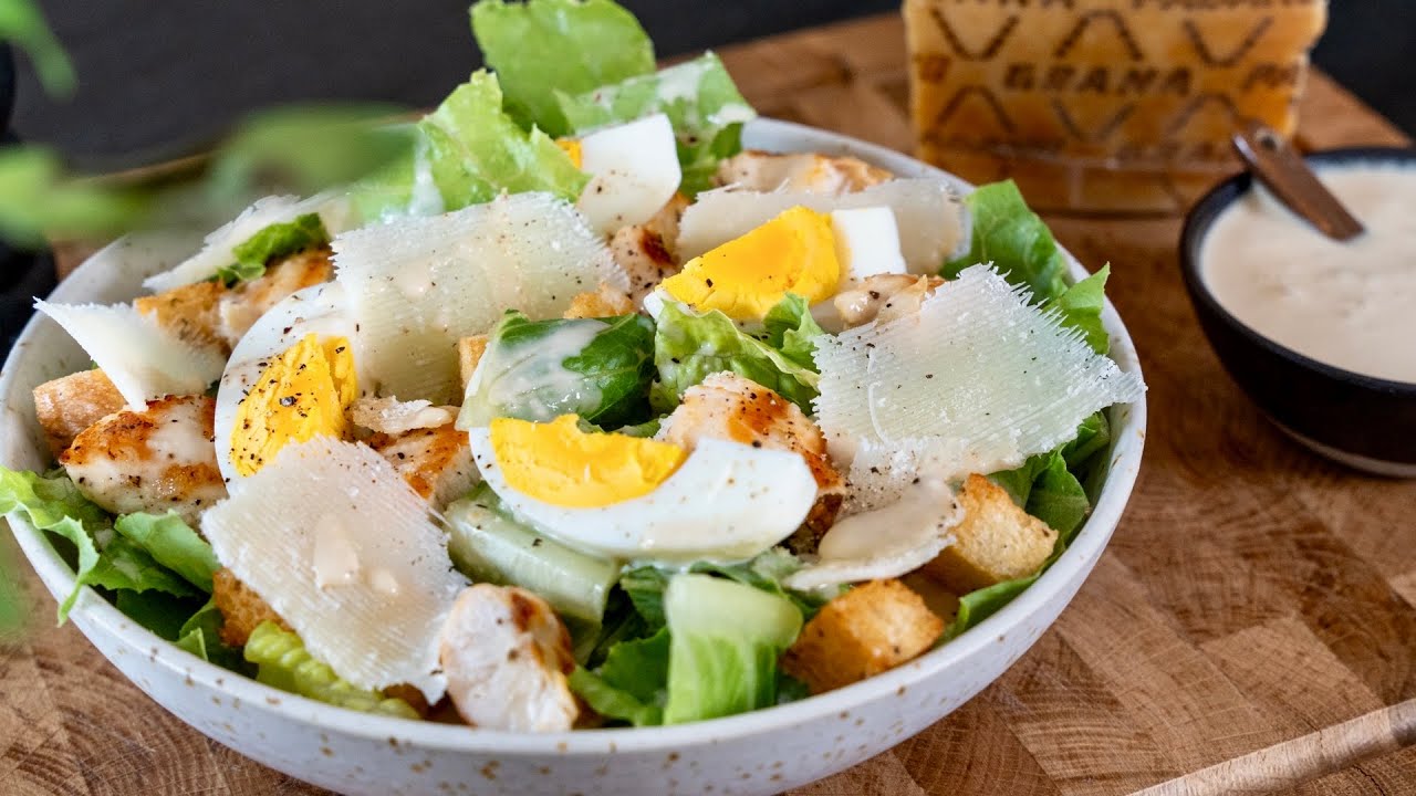 La Meilleure Salade César Maison + Sauce Ultra Crémeuse & Poulet Grillé