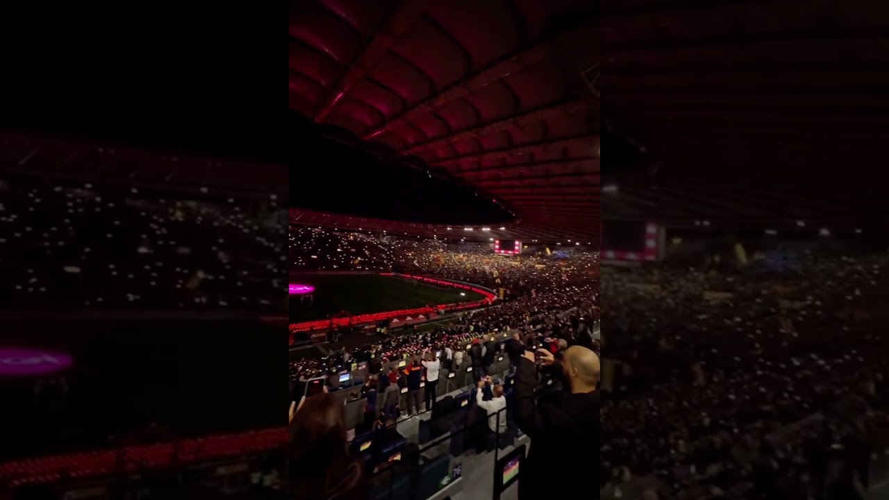 Roma Inter 2025 il gioco di luci allo Stadio Olimpico: la coreografia dalle tribune alla curva sud