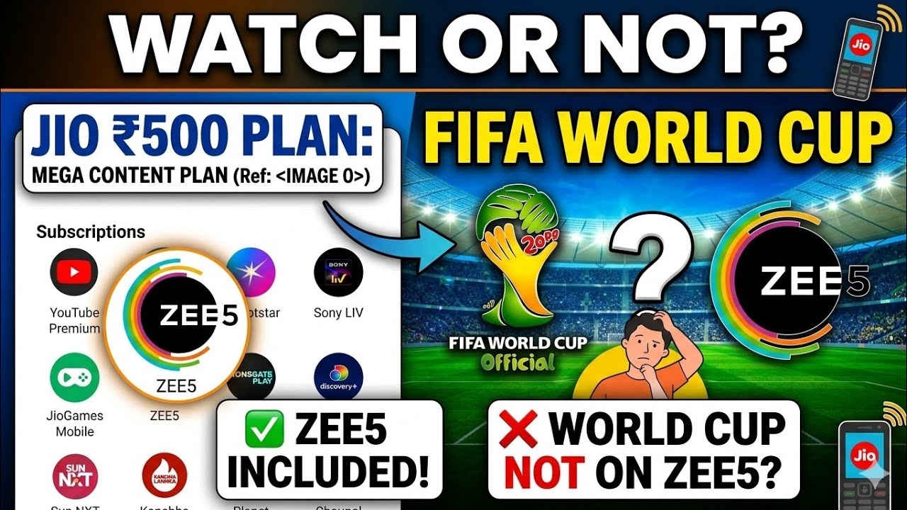 Jio ₹500 Recharge Zee 5 FIFA Football World Cup Access Or Not | Jio Plan ₹500 FIFA Free 