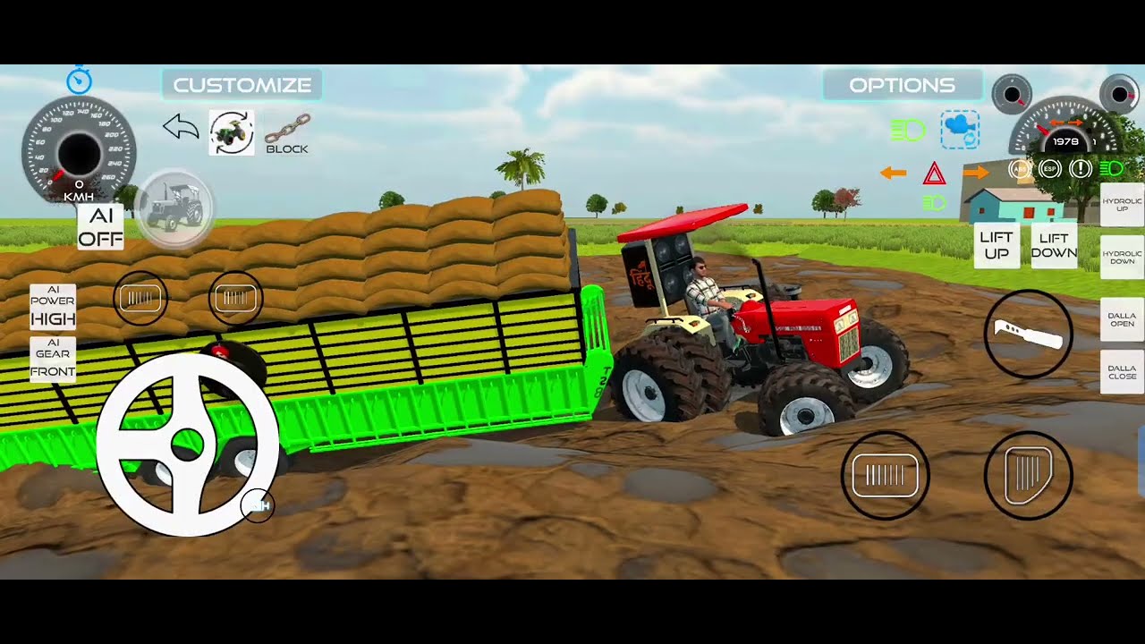 🤯Drive tractor JCB Swaraj 855 Swaraj 744 Indians vehicles simulator 3D game #gaming #video 💥❤️‍🔥