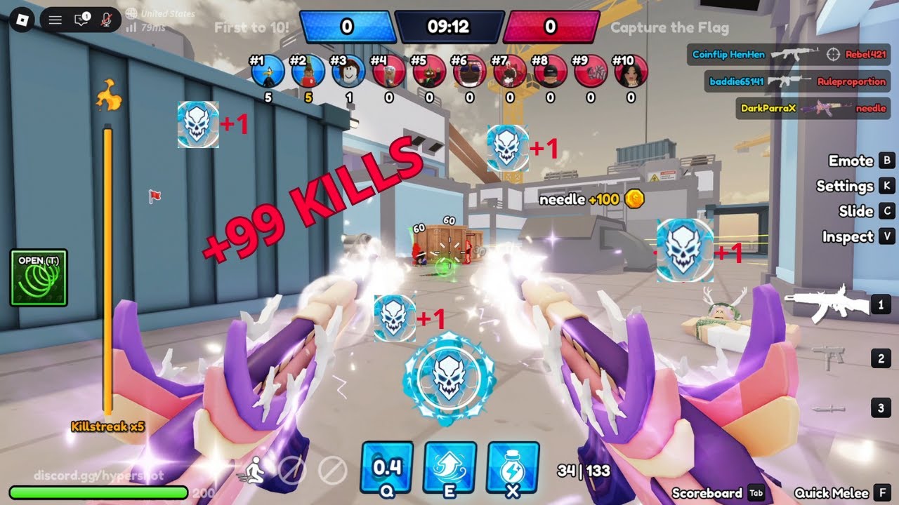 HUMILLANDO en salas publicas +99 MUERTES ( hypershot roblox )