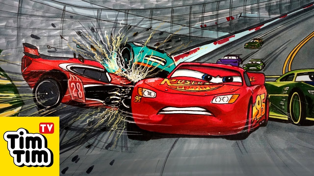 How to draw CARS 3 Next Gen Crash #1 of 2 | Easy step-by-step coloring pages | Art Color Tim Tim TV