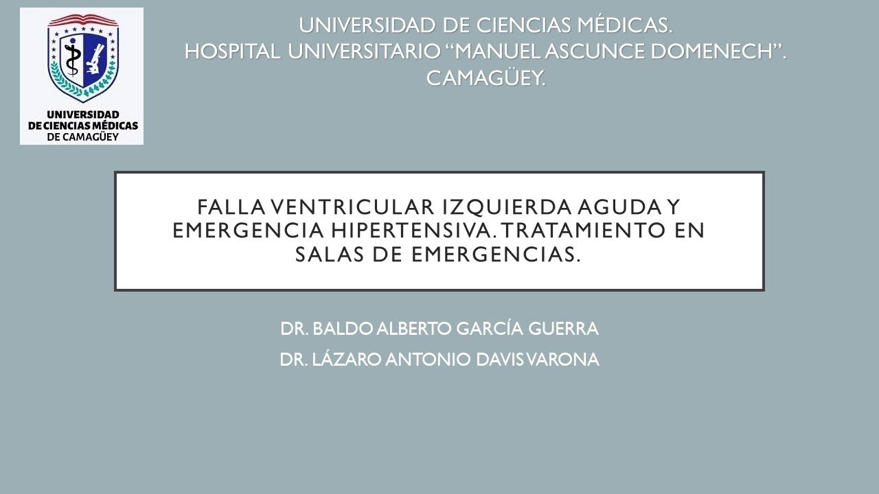 EDEMA AGUDO DEL PULMÓN EN EL CURSO DE EMERGENCIA HIPERTENSIVA.
