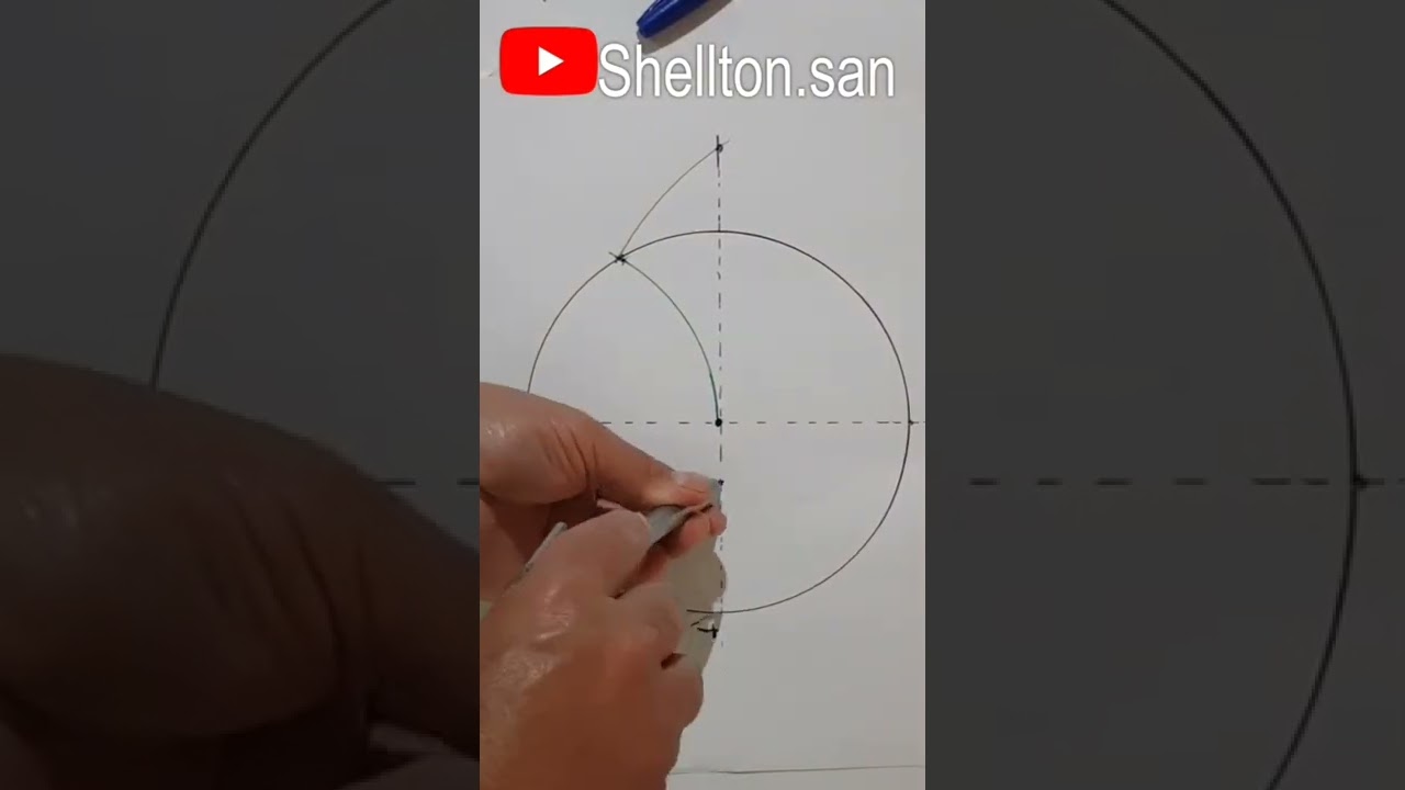 Divis&atilde;o do flange com compasso - 9 divis&otilde;es