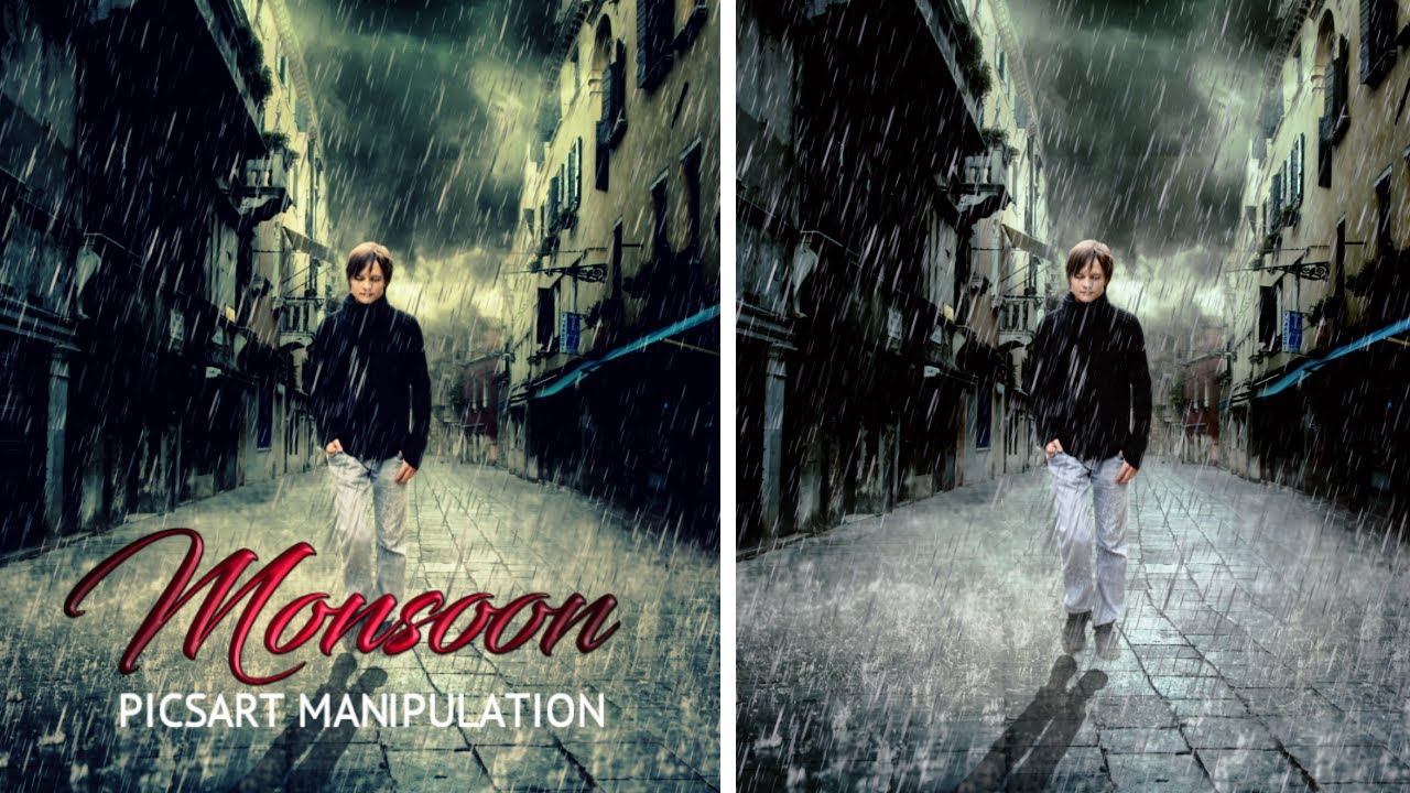 Picsart tutorial rain effect|movie poster design|CB editing|monsoon editing