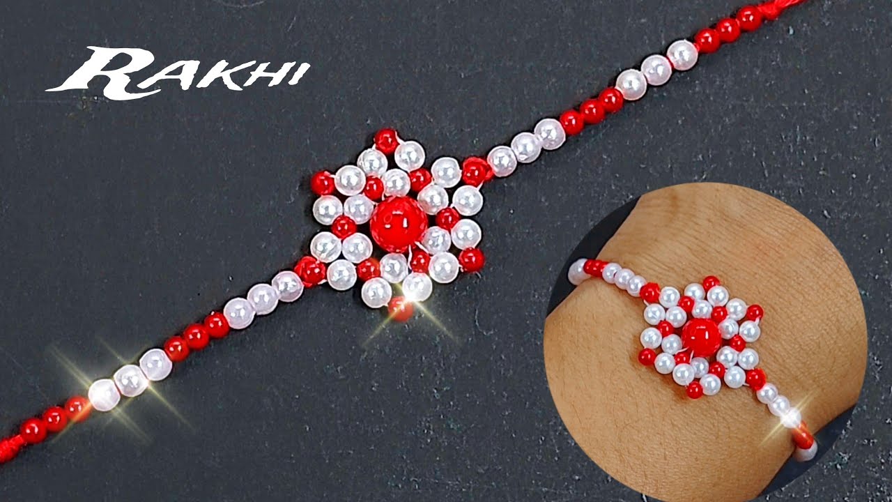 Simple Beads Rakhi Making Idea 