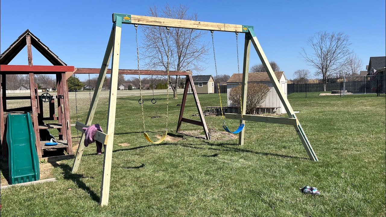 DIY Swingset for around $200! Eastern Jungle Gym A Frame Brackets