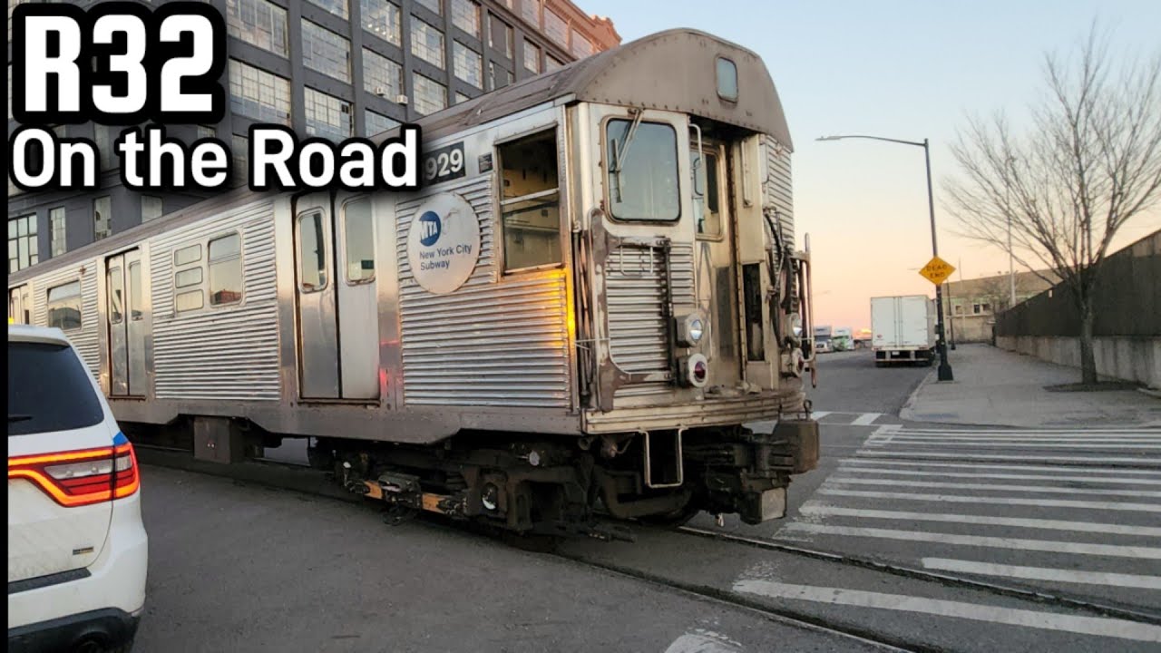 R32 on the move! NYC Subway Train running in the street.