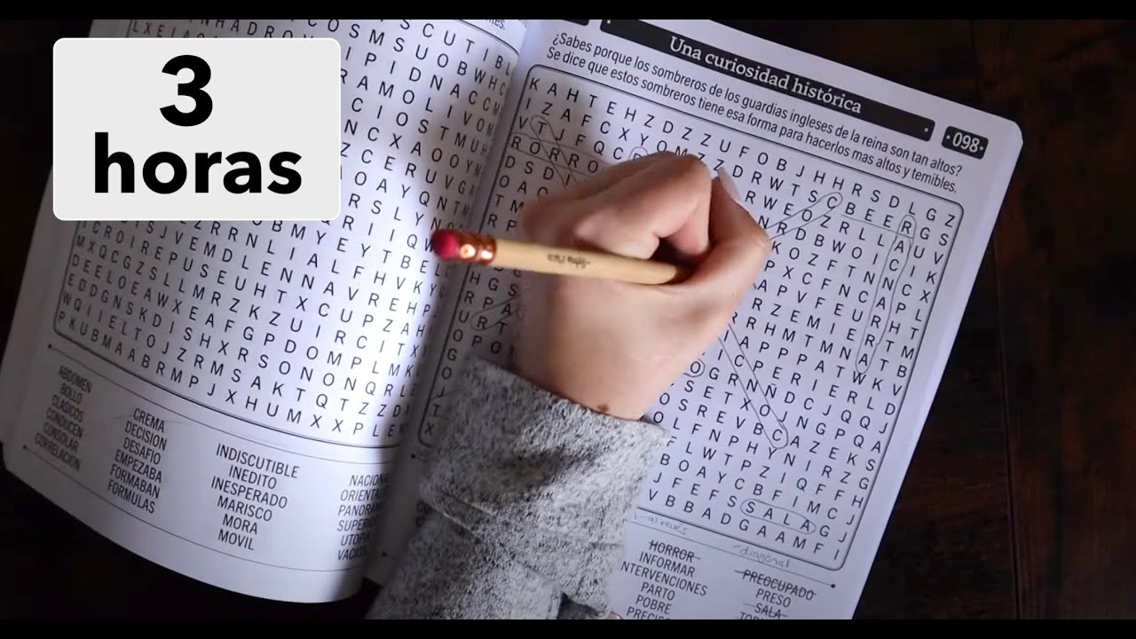 ASMR español | 3 horas de sopa de letras! con chicle