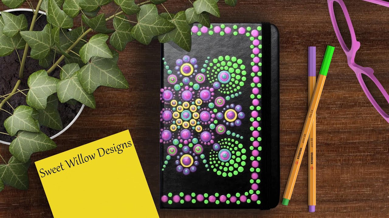How to Paint Dot Mandalas #075 -  Notebook 1  #dotmandala #sweetwillowdesigns #mandalaart