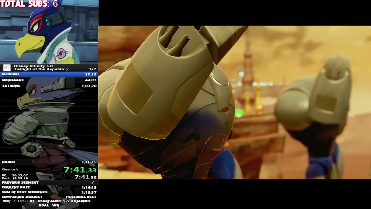 Disney Infinity 3.0 Twilight of the Republic (Console Co-Op) Speedrun: 1:11:17 (1:10:19 LTR) (WR)