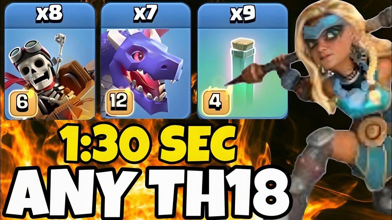 TH18 Air Spam is BACK! 🐉 X7Dragon + X8Dragon Rider with Invisible Spell Strategy ( Clash of clans )